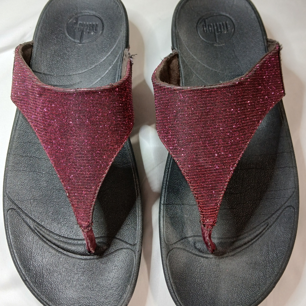 FitFlop Women's Glitter Sandals - Burgundy